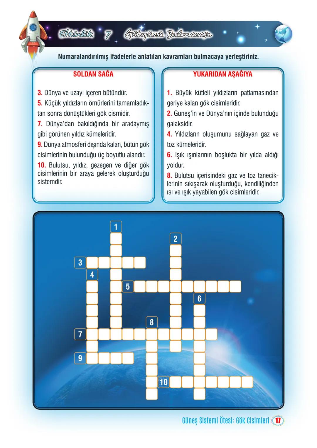 *
**
MILLI EGIT
JRIVETIA
YE CUMHU
*
IM BAKA
FEN BİLİMLERİ 7. SINIF ÇALIŞMA SAYFALARI
1. Ünite
Güneş Sistemi ve Ötesi
* Uzay Araştırmaları