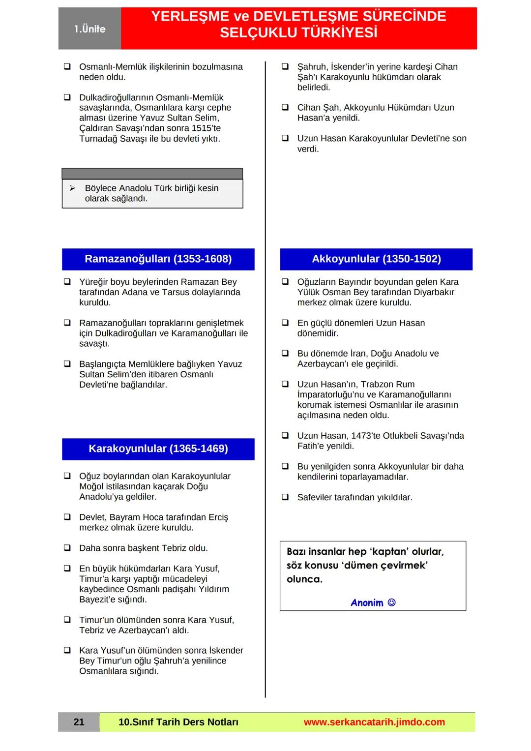1.Ünite
YERLEŞME ve DEVLETLEŞME SÜRECİNDE
SELÇUKLU TÜRKİYESİ
Mevlânâ Cami ve Müzesi - Konya
ANADOLU'YA TÜRK GÖÇLERİ
XI. yüzyılda Anadolu'ya