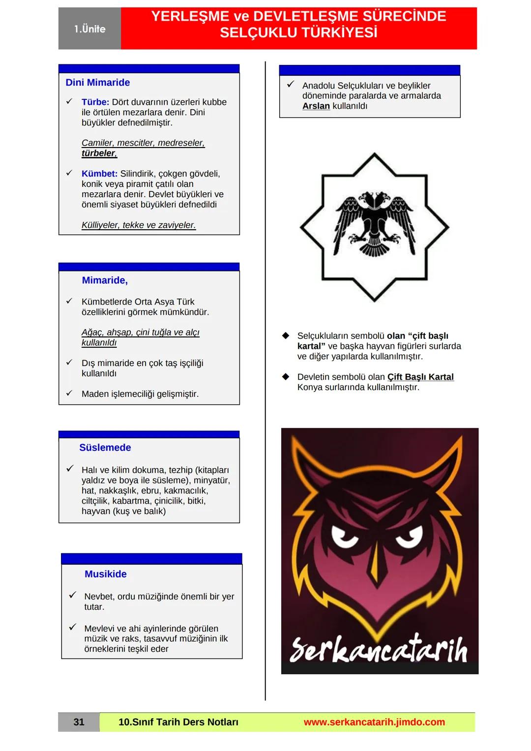 1.Ünite
YERLEŞME ve DEVLETLEŞME SÜRECİNDE
SELÇUKLU TÜRKİYESİ
Mevlânâ Cami ve Müzesi - Konya
ANADOLU'YA TÜRK GÖÇLERİ
XI. yüzyılda Anadolu'ya