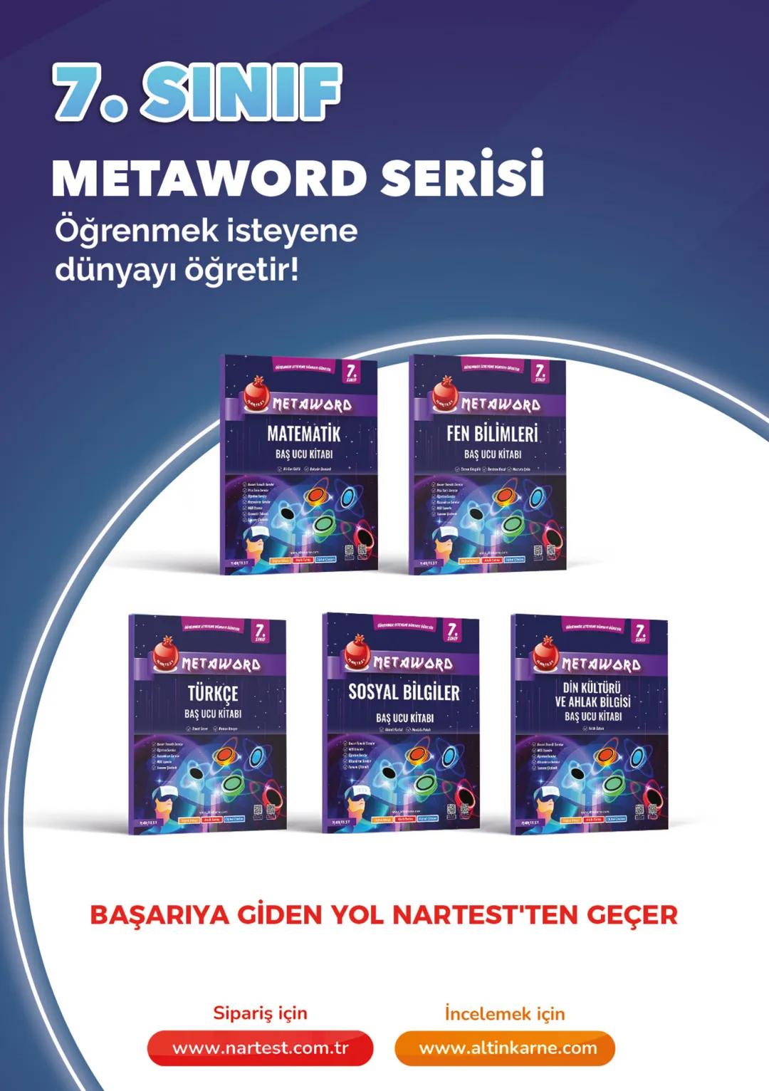 241005
7.
SINIF
SÜREÇ DEĞERLENDİRME
UYGULAMASI
A
KİTAPÇIĞI
Adı Soyadı: .................................................................