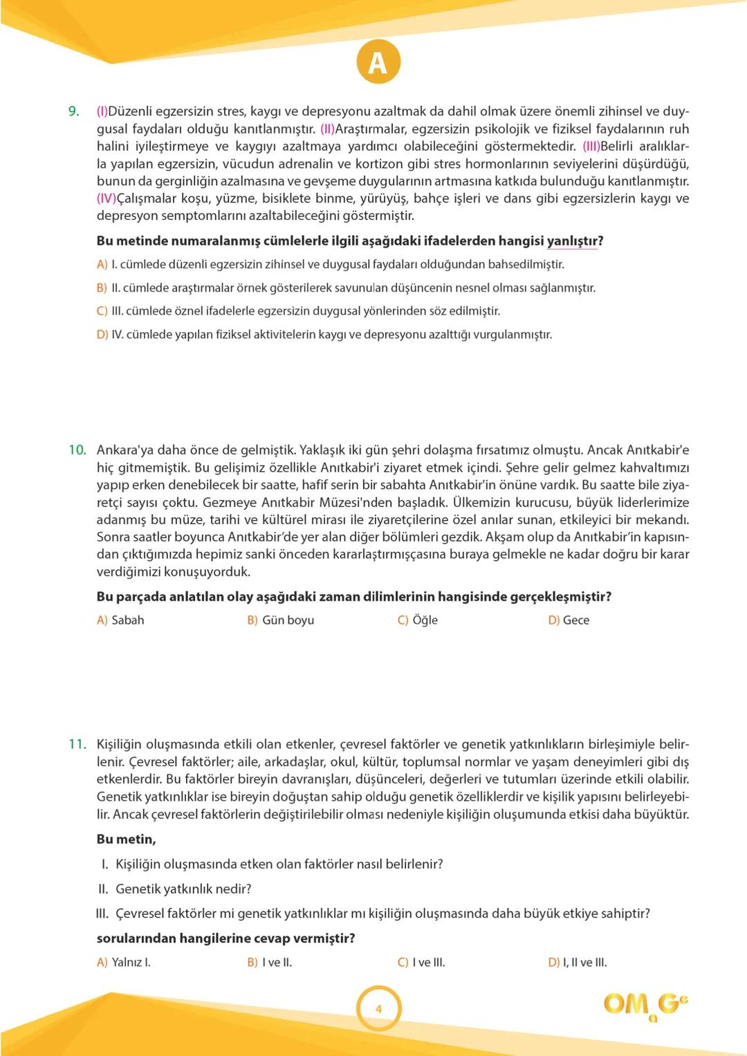241005
7.
SINIF
SÜREÇ DEĞERLENDİRME
UYGULAMASI
A
KİTAPÇIĞI
Adı Soyadı: .................................................................