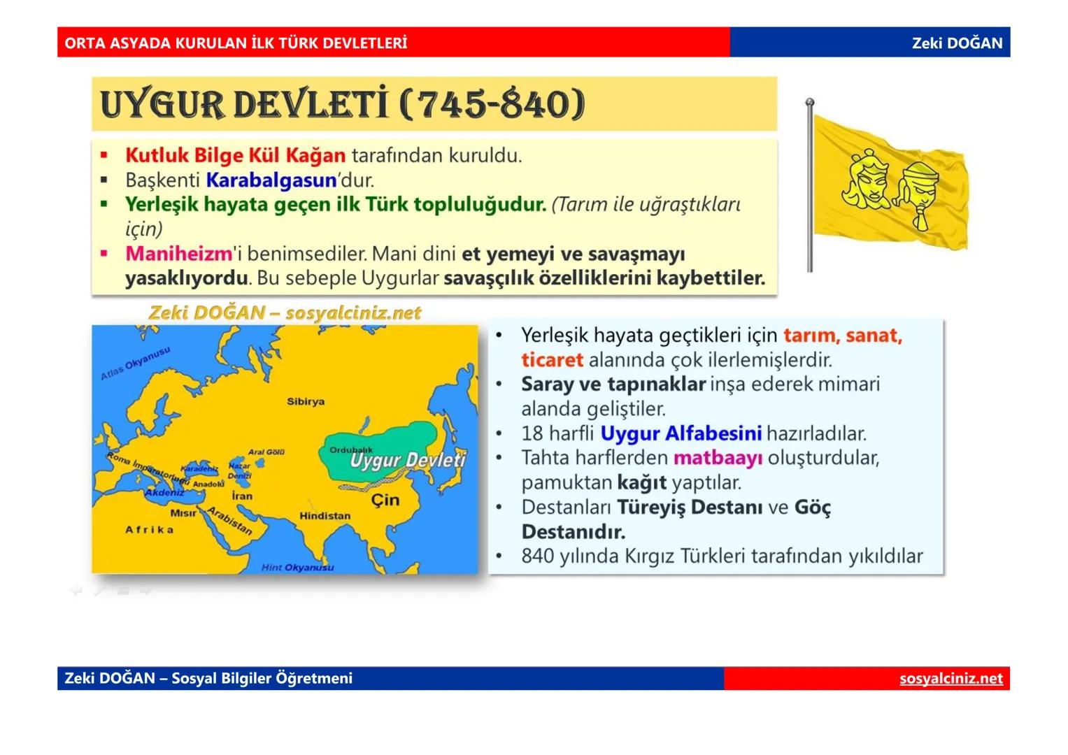 # ORTA ASYADA KURULAN İLK TÜRK DEVLETLERİ
# ASYA HUN DEVLETİ (MÖ.220-MS.216)
- Başkenti Ötüken'dir. Tarihte bilinen ilk Türk devletidir.
-