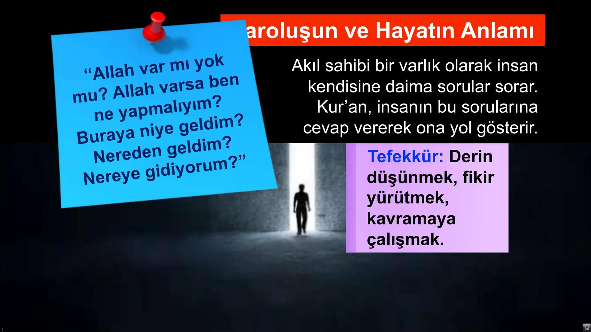 # Ders: Din Kültürü ve Ahlak Bilgisi
# Ünite: I - Dünya ve Ahiret
## Başlıklar:
* Varoluşun ve Hayatın Anlamı
* Ahiret Âlemi
* Ahirete Uğu