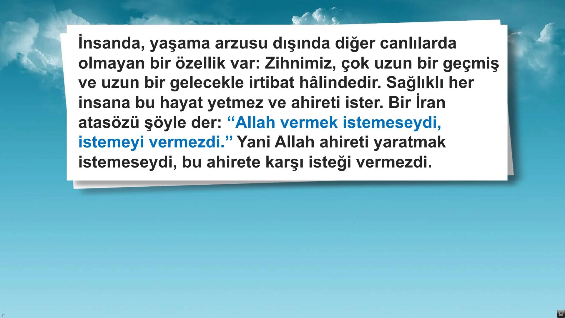 # Ders: Din Kültürü ve Ahlak Bilgisi
# Ünite: I - Dünya ve Ahiret
## Başlıklar:
* Varoluşun ve Hayatın Anlamı
* Ahiret Âlemi
* Ahirete Uğu