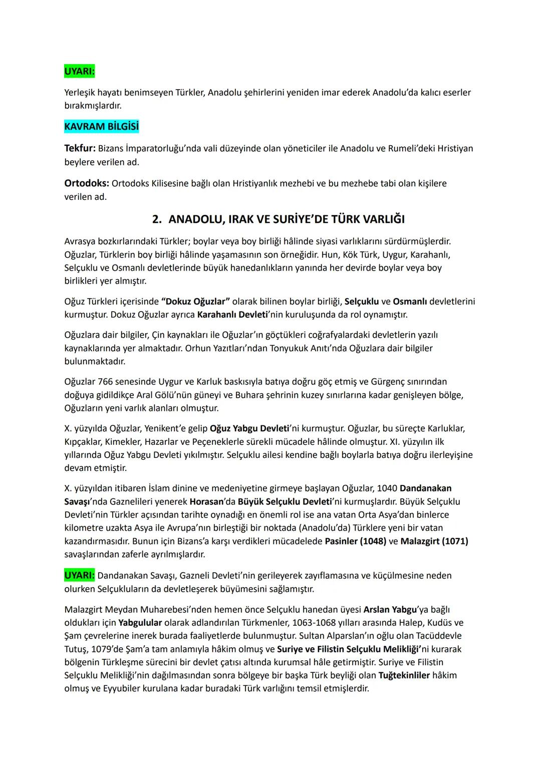 1. ANADOLU'YA TÜRK GÖÇLERİ VE BU GÖÇLERİN SOSYOKÜLTÜREL
ETKİLERİ
Türkiye Tarihi (XI-XII. Yüzyıllar Arası Dönem)
Saltuklular (1072-1202)
Meng