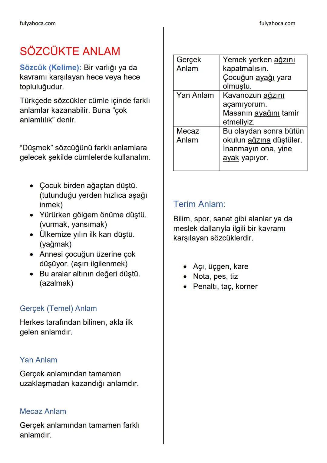 fulyahoca.com
# FİİLLER (EYLEMLER)
Bir oluşu, bir durumu veya bir kılışı kip
ve kişiye bağlayarak anlatan
sözcüklere denir.
İsmi fiilden ay
