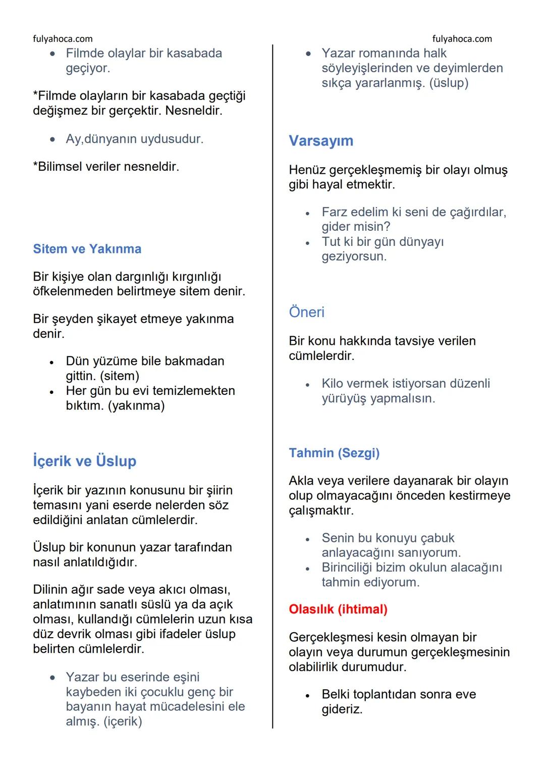 fulyahoca.com
# FİİLLER (EYLEMLER)
Bir oluşu, bir durumu veya bir kılışı kip
ve kişiye bağlayarak anlatan
sözcüklere denir.
İsmi fiilden ay