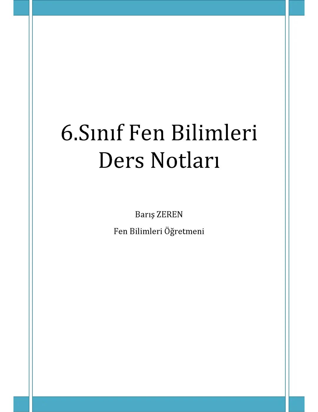 6.sinif fen bilimleri ders notlarii🎀