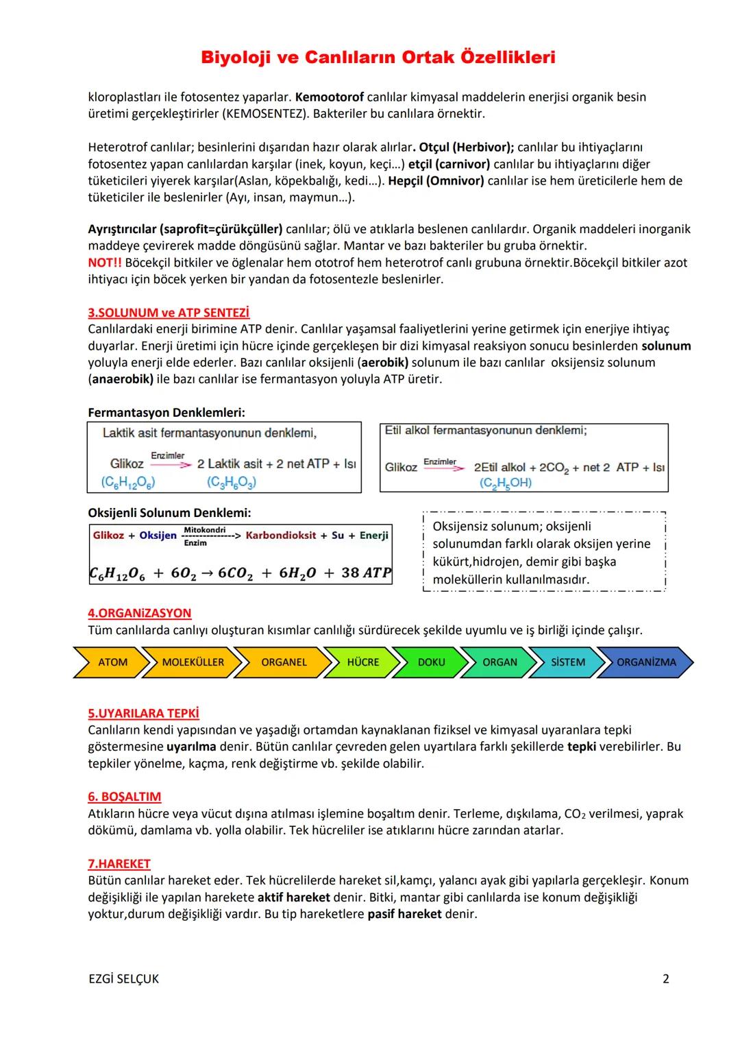 1. ÜNİTE: YAŞAM BİLİMİ BİYOLOJİ
9.1.1. Biyoloji ve Canlıların Ortak Özellikleri
Biyoloji, Yunanca "Bios" (Yaşam) ve "Logos" (Bilim) kelimele