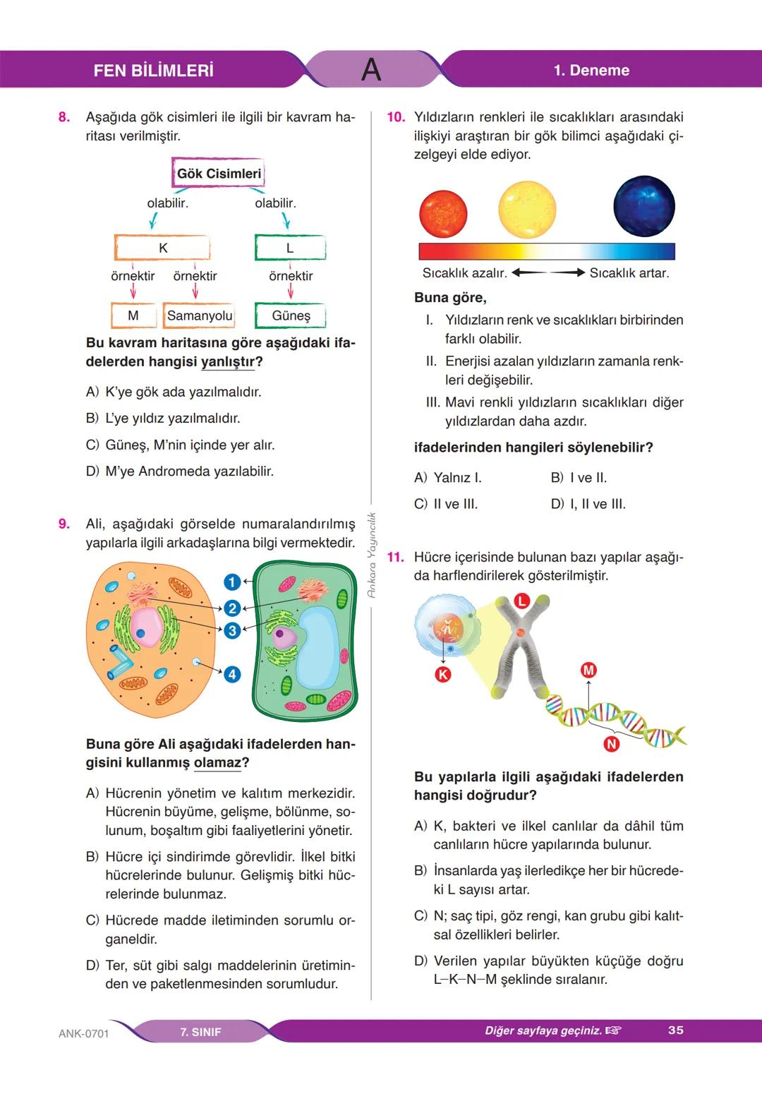 # 7.
SINIF
YENİ NESİL SORULARLA
GÜÇLENDİREN
DENEME SINAVI
A
KİTAPÇIĞI
1
T.C. KİMLİK NUMARASI
ADI VE SOYADI
SINIFI / ŞUBESİ
NUMARASI