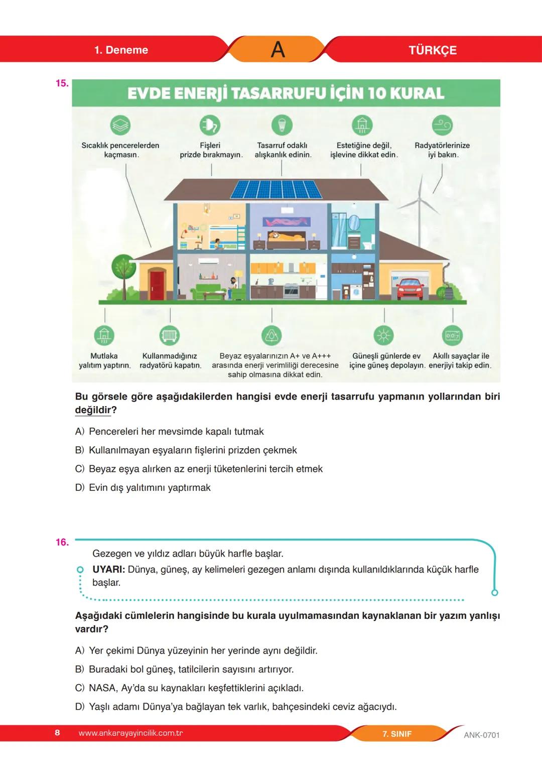 # 7.
SINIF
YENİ NESİL SORULARLA
GÜÇLENDİREN
DENEME SINAVI
A
KİTAPÇIĞI
1
T.C. KİMLİK NUMARASI
ADI VE SOYADI
SINIFI / ŞUBESİ
NUMARASI