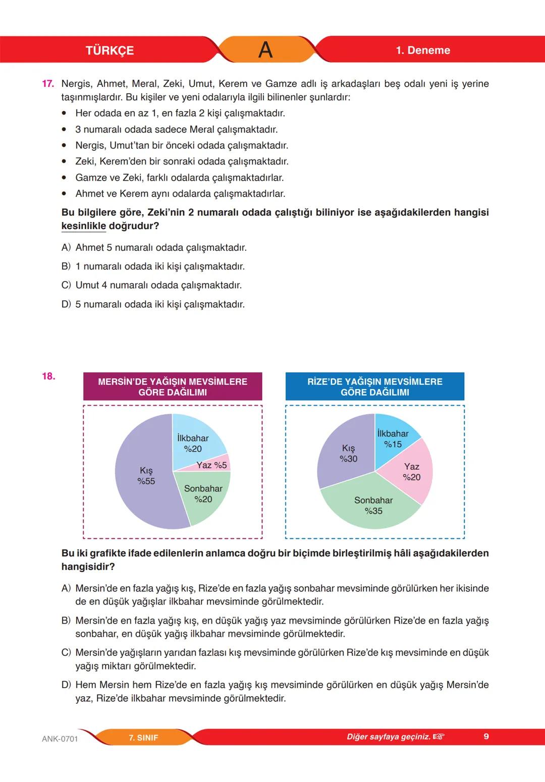 # 7.
SINIF
YENİ NESİL SORULARLA
GÜÇLENDİREN
DENEME SINAVI
A
KİTAPÇIĞI
1
T.C. KİMLİK NUMARASI
ADI VE SOYADI
SINIFI / ŞUBESİ
NUMARASI