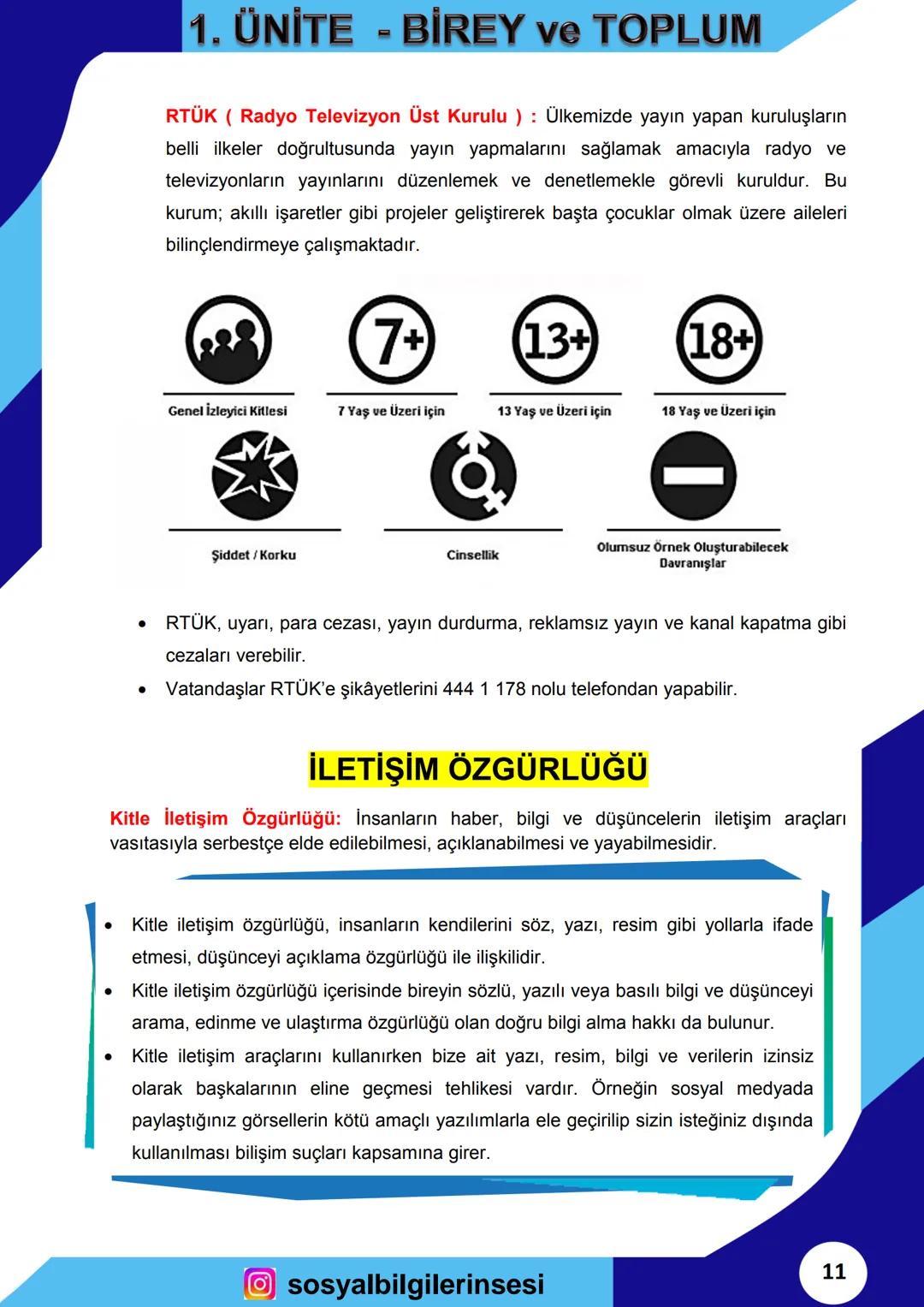 # SOSYAL BİLGİLER
2023
ORTAOKUL
7
DERS NOTLARI # 1. ÜNİTE - BİREY ve TOPLUM
## İLETİŞİM NEDİR?
* İnsanlar, geçmişten günümüze çeşitl