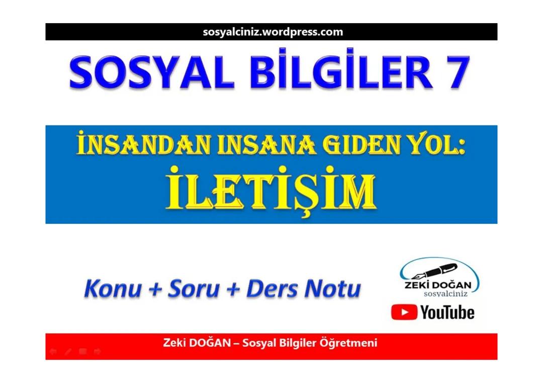 7. Sınıf Sosyal Bilgiler 1. Ünite