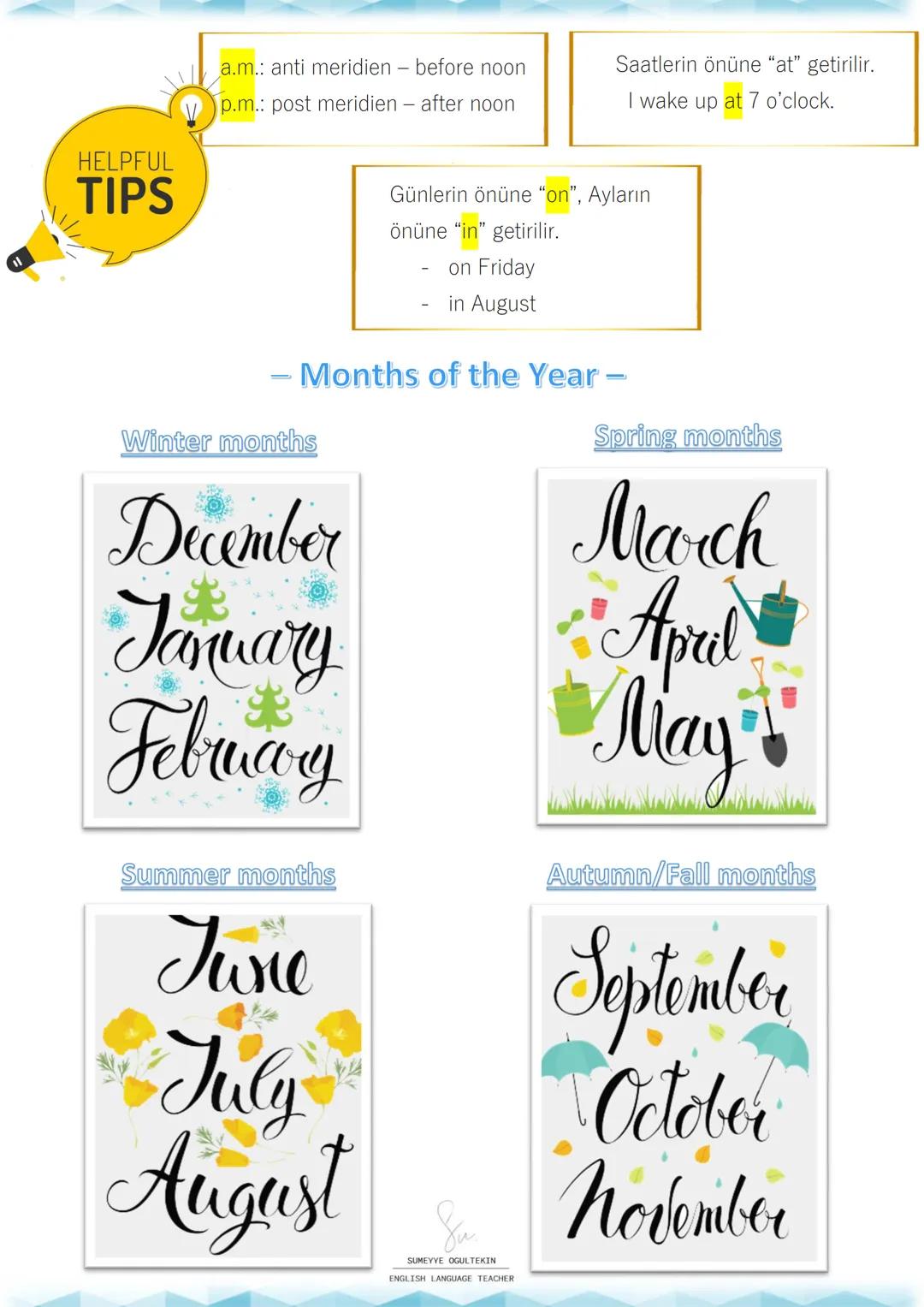 LiFe
UNIT
SUMEYYE OGULTEKIN
1
ENGLISH LANGUAGE TEACHER
- Daily Activities and Weekend Activities
get up/wake up: uyanmak/kalkmak
have/take a