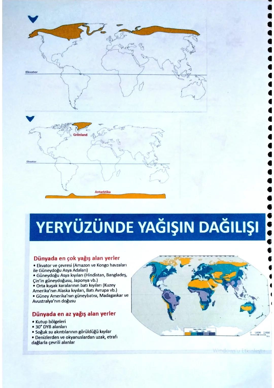 YERYÜZÜNDEKİ BAŞLICA İKLİM TİPLERİ
Kutup
Kutup altı
Akdeniz
Çöl
Sert karasal
Yazları yağışlı tropikal
Ilıman karasal
Muson
Okyanusal
Ekvato