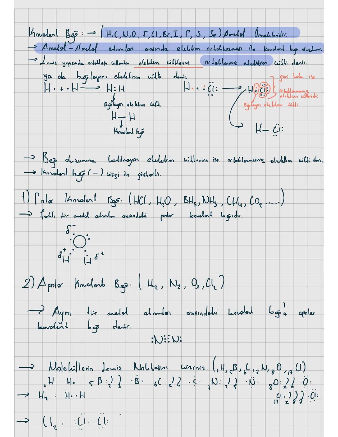 Tyt kimya Lewis yapısı Kimyasal türler arası etkileşimler
