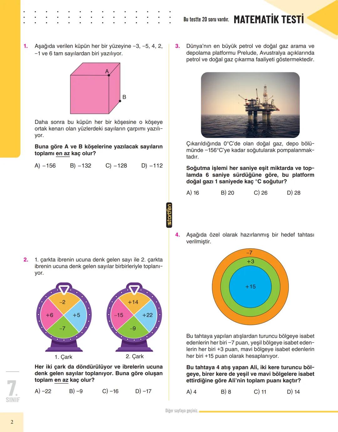 Startfen
MATEMATİK #
Karekodu okutarak diğer
branş denemelerine ve
tüm cevap anahtarlarına
anında ulaşabilirsiniz!
7. Sınıf MATEMATİK
1.ARA
