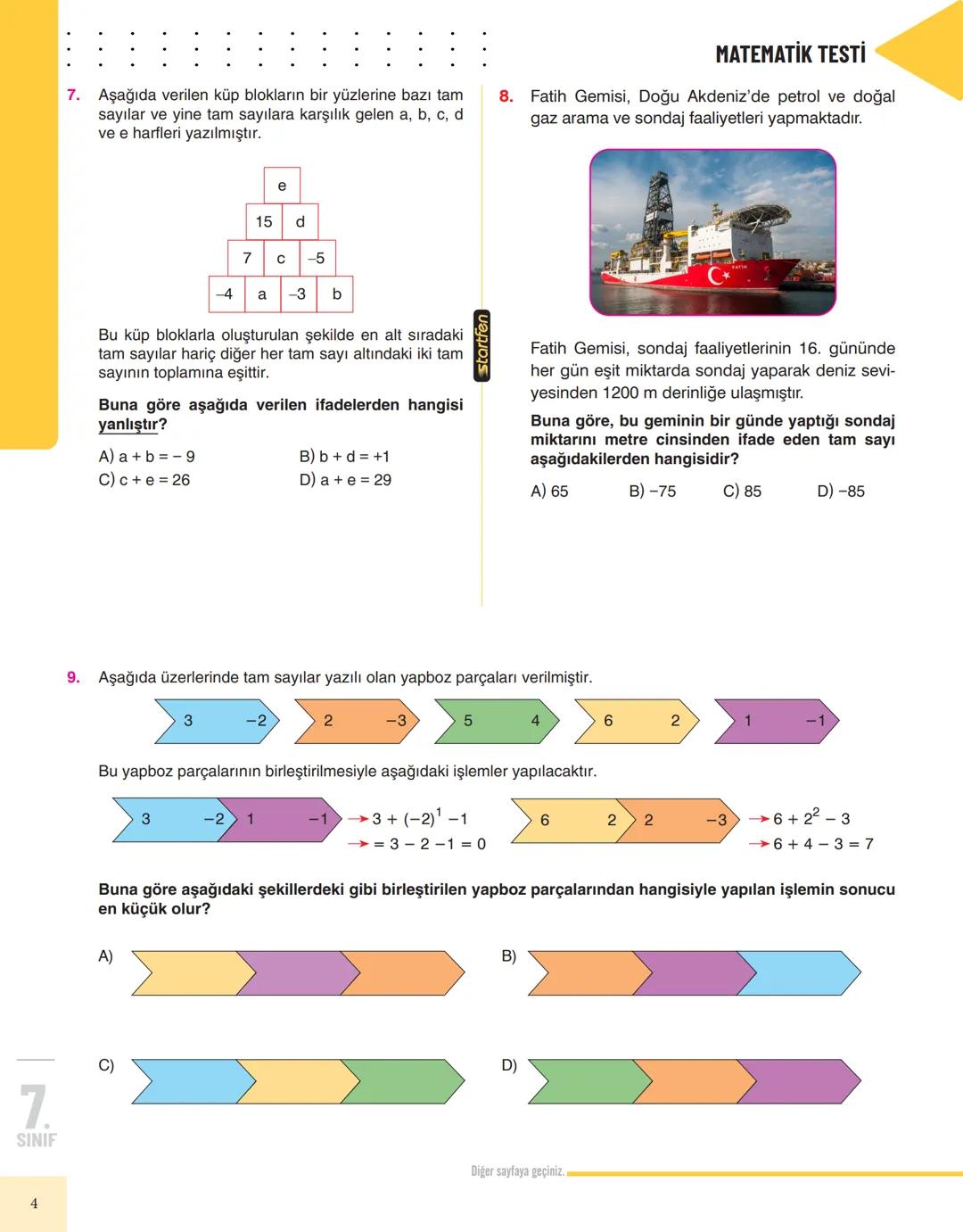 Startfen
MATEMATİK #
Karekodu okutarak diğer
branş denemelerine ve
tüm cevap anahtarlarına
anında ulaşabilirsiniz!
7. Sınıf MATEMATİK
1.ARA
