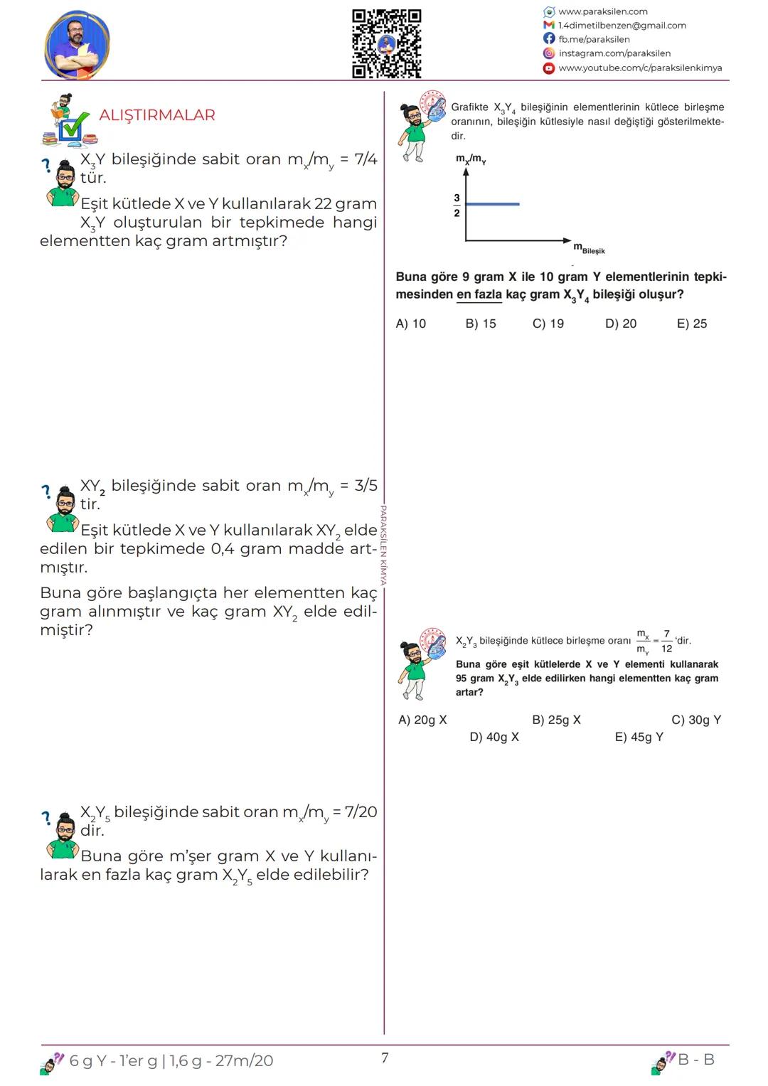 TYT
07
KİMYANIN
TEMEL
KANUNLARI
www.youtube.com/@paraksilen
www.paraksilen.com
@paraksilenkimya www.paraksilen.com
M 1.4dimetilbenzen@gmail.