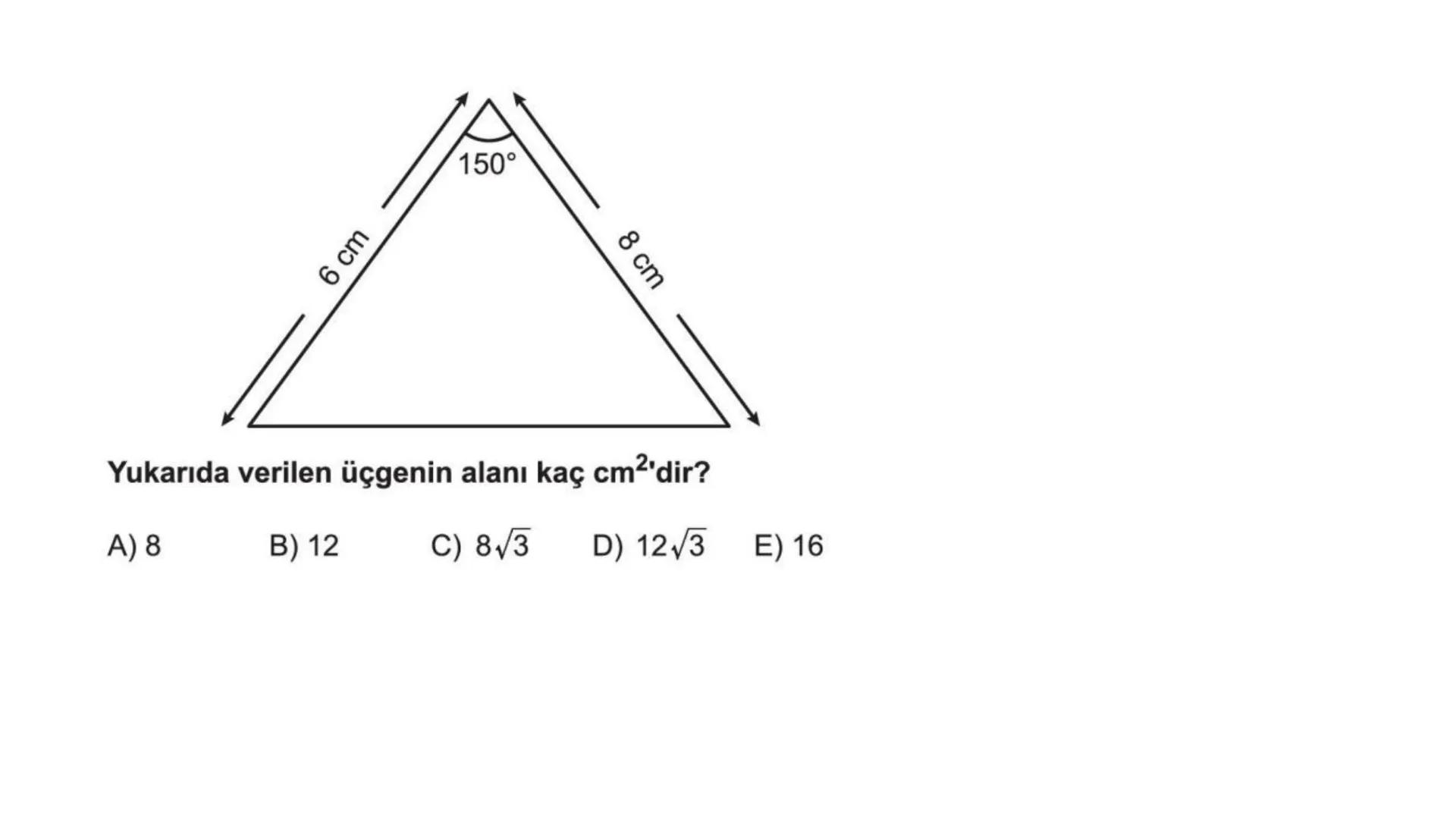 # TRİGONOMETRİ-2 DEVAMI # Üçgende Trigonometrik Teoremler
A) Kosinüs Teoremi
Bir ABC üçgeninin kenar uzunlukları a birim, b birim ve c bir