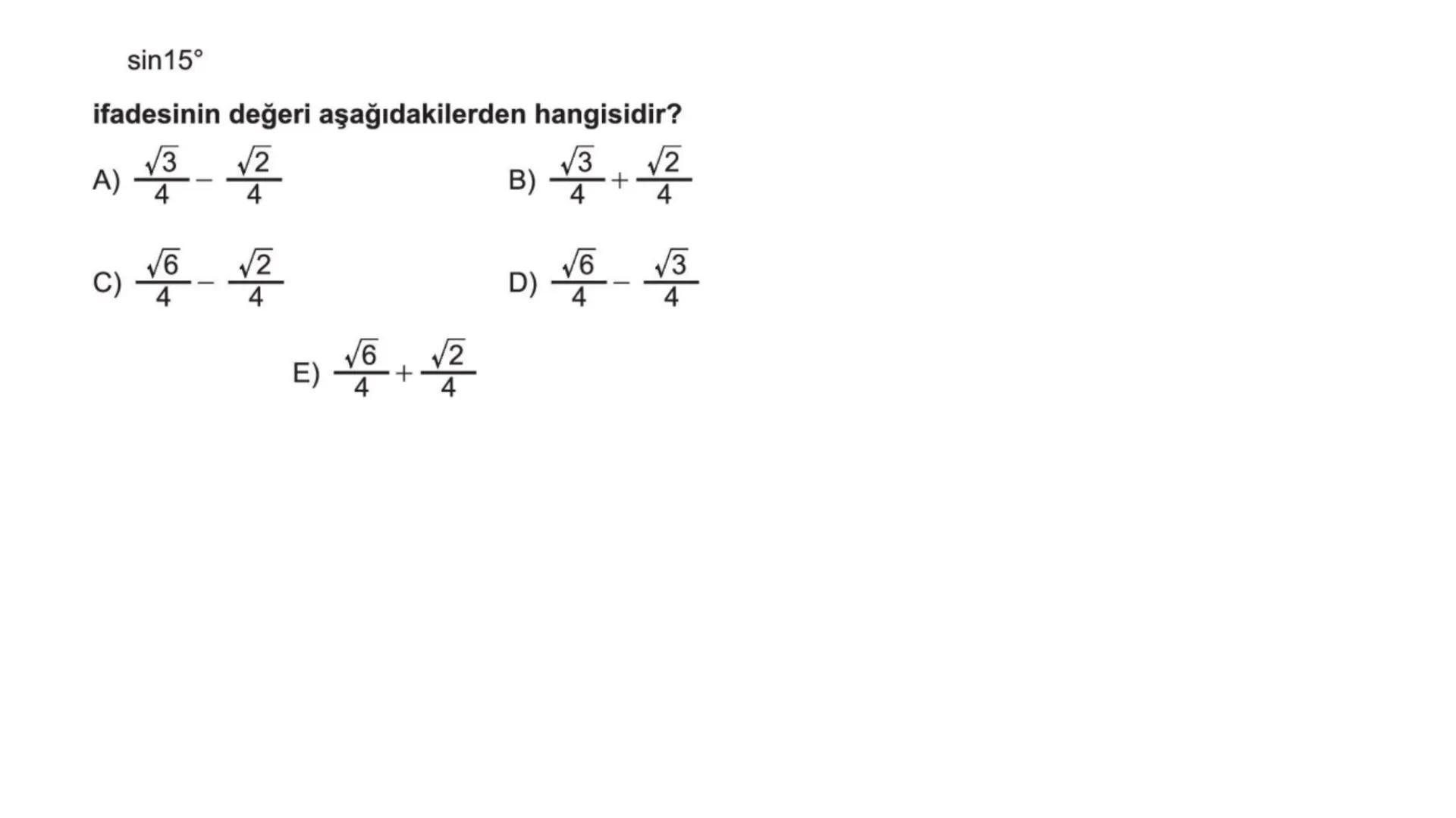 # TRİGONOMETRİ-2 DEVAMI # Üçgende Trigonometrik Teoremler
A) Kosinüs Teoremi
Bir ABC üçgeninin kenar uzunlukları a birim, b birim ve c bir