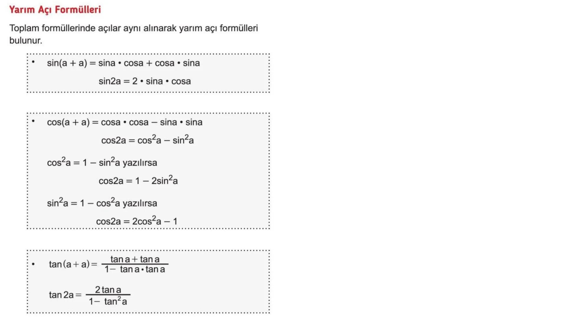 # TRİGONOMETRİ-2 DEVAMI # Üçgende Trigonometrik Teoremler
A) Kosinüs Teoremi
Bir ABC üçgeninin kenar uzunlukları a birim, b birim ve c bir