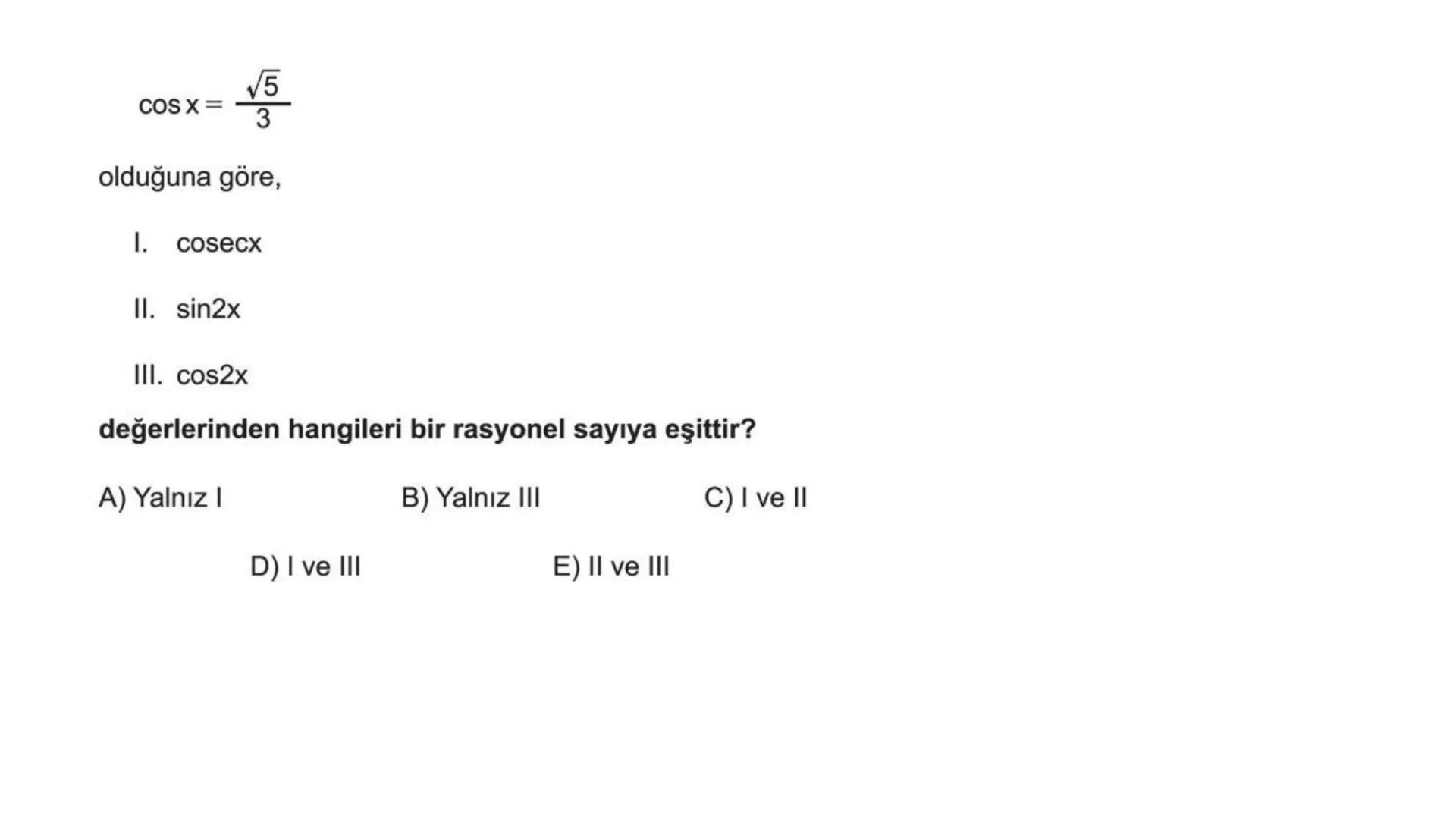 # TRİGONOMETRİ-2 DEVAMI # Üçgende Trigonometrik Teoremler
A) Kosinüs Teoremi
Bir ABC üçgeninin kenar uzunlukları a birim, b birim ve c bir