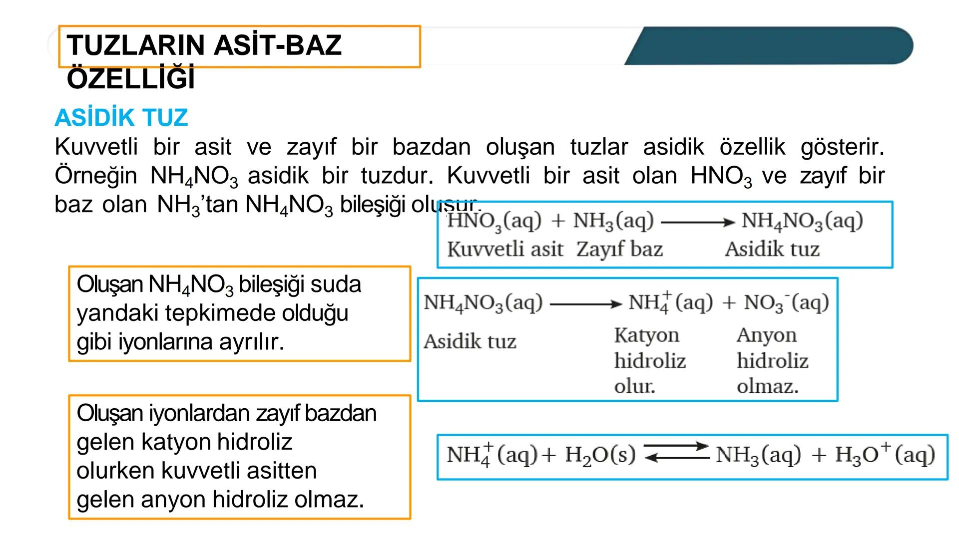ASİT VE BAZLARIN
KUVVETİ
Asit ve bazların kuvveti suda iyonlaşma derecesine bağlıdır. Suda çözündüğünde
%100 iyonlaştığı varsayılan asit-baz