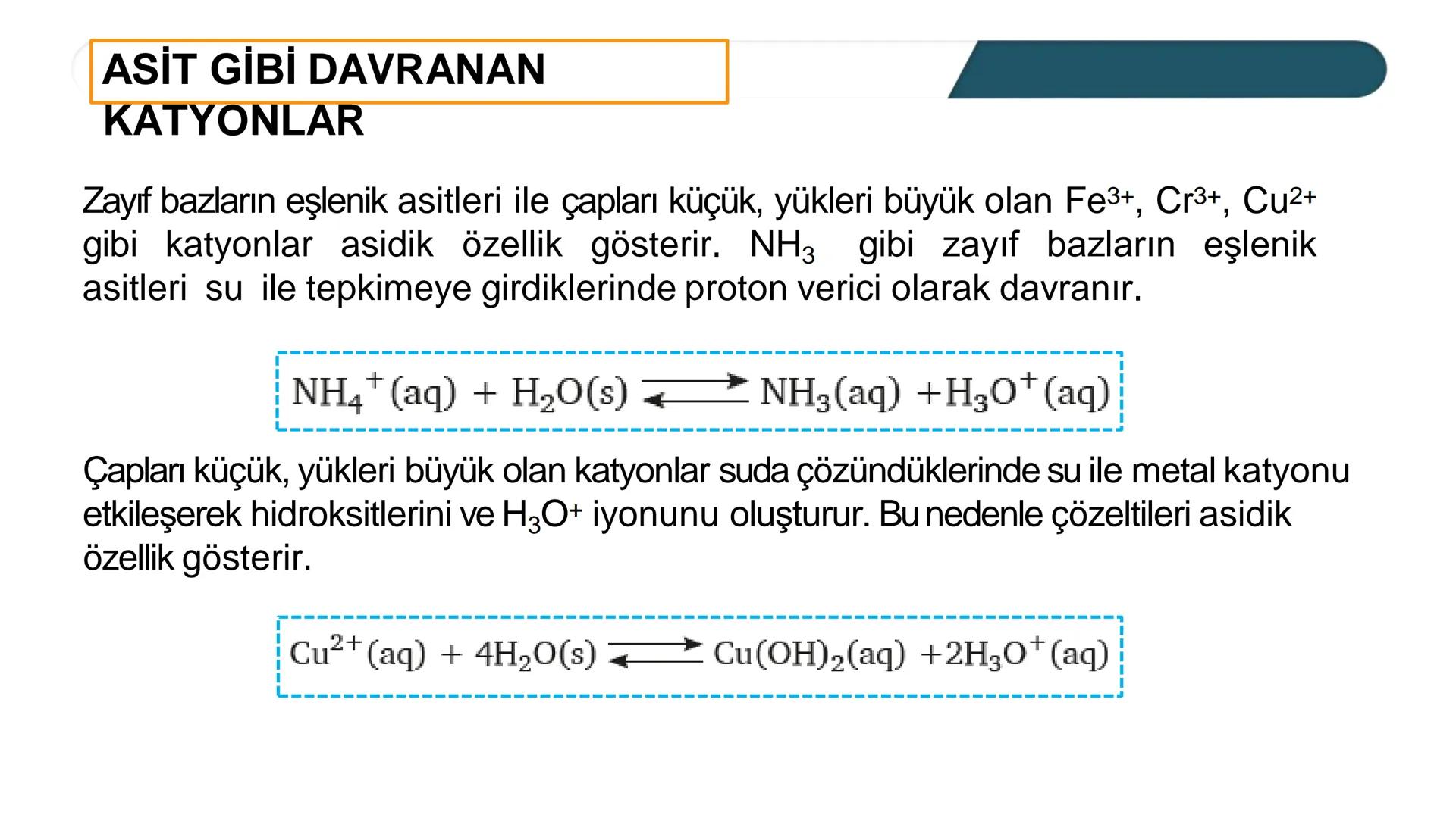 ASİT VE BAZLARIN
KUVVETİ
Asit ve bazların kuvveti suda iyonlaşma derecesine bağlıdır. Suda çözündüğünde
%100 iyonlaştığı varsayılan asit-baz