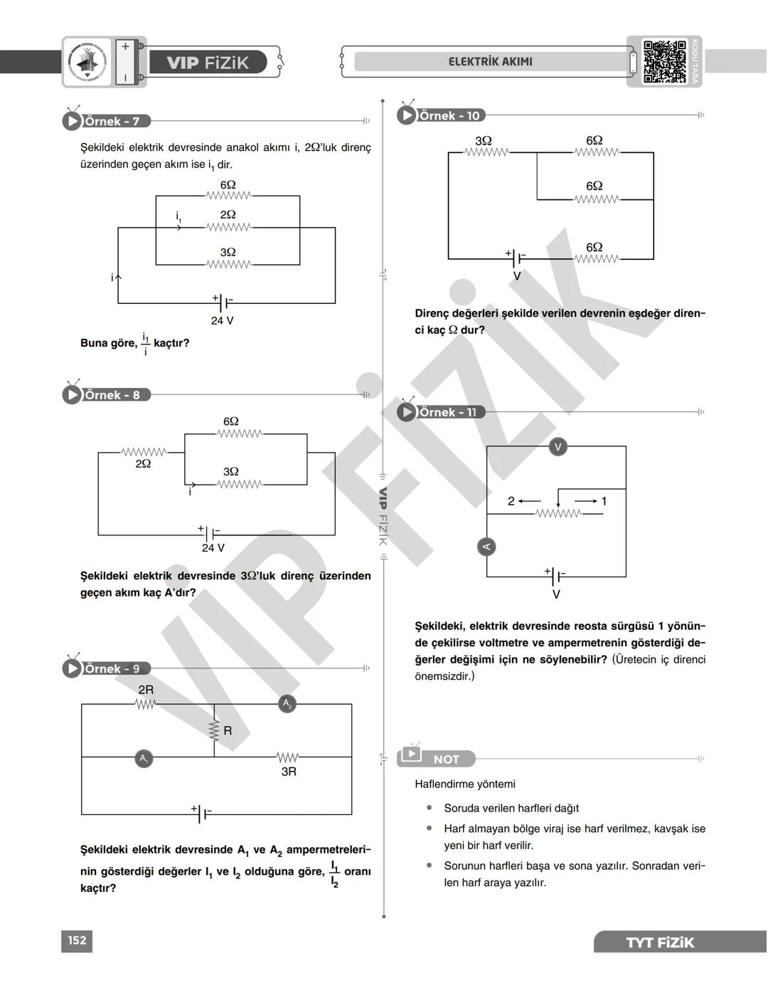 # VIP FİZİK
## POTANSİYEL FARKI VE AKIM
* Birim yükün devreyi dolaşabilmesi için gerekli enerjiye
potansiyel farkı denir. Potansiyel farkı
