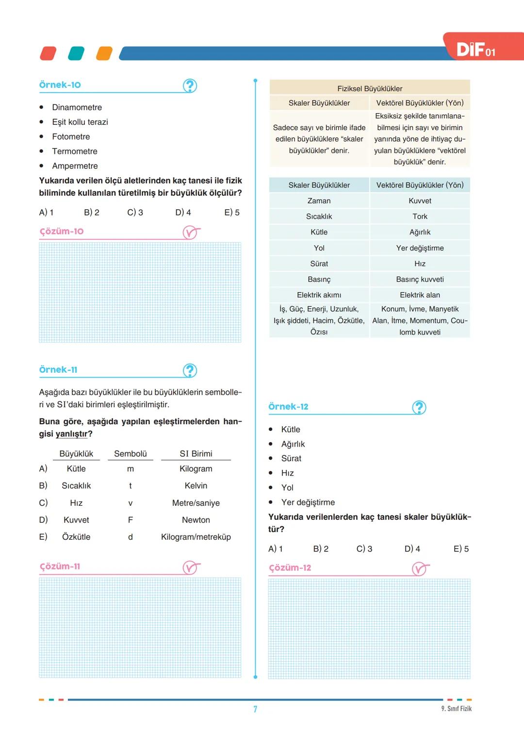 DIF
FİZİK
FÖY
01
FİZİK BİLİMİNE GİRİŞ
9.1.1.1. Evrendeki olayların anlaşılmasında fizik biliminin önemini açıklar.
9.1.2.1. Fiziğin uygula