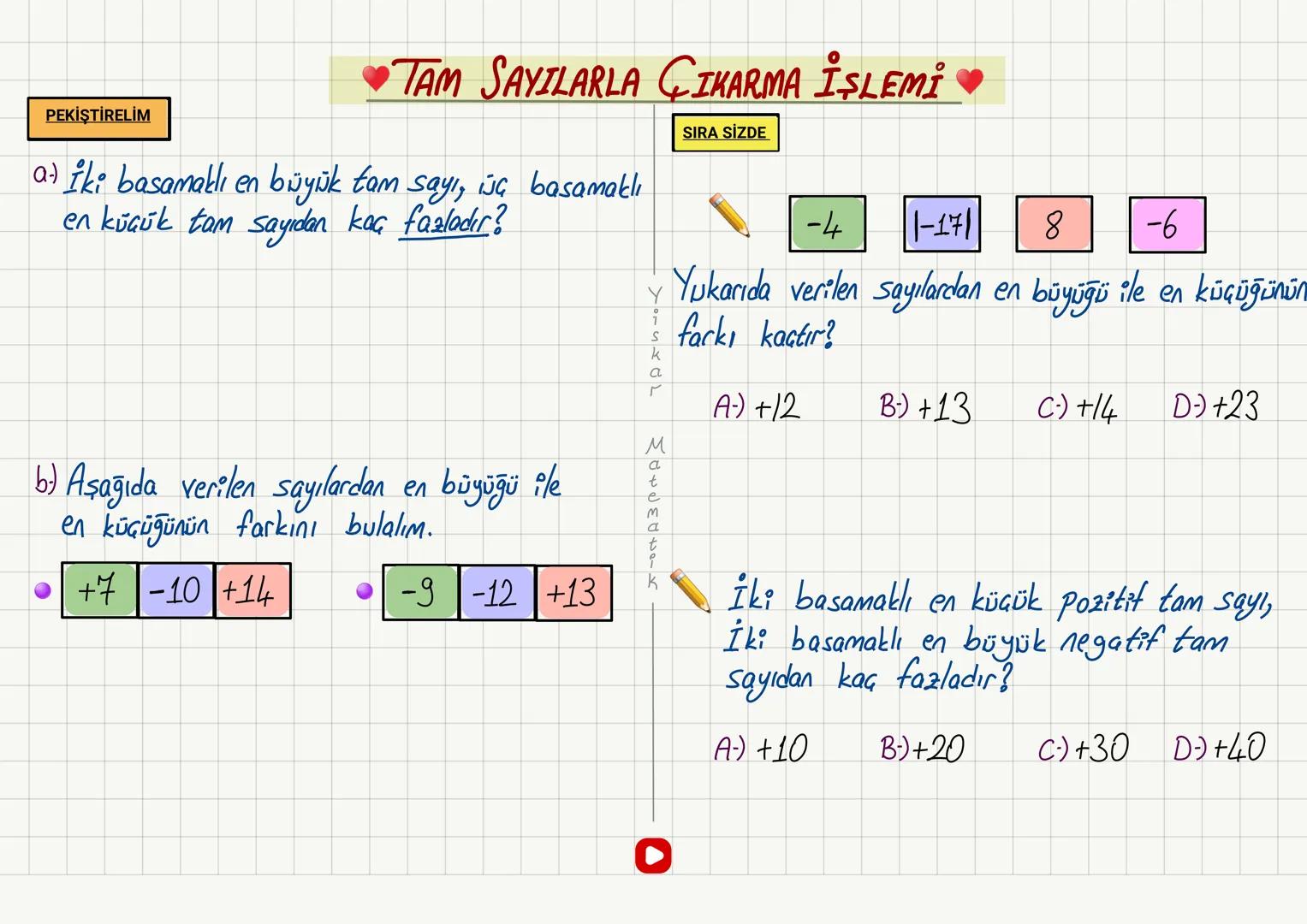 # TAM SAYILARLA TOPLAMA İŞLEMİ
NOT
PEKİŞTİRELİM
1 Aynı işaretli ise : Artı (Topla)
Ortak işaret
a-)
(+3)+(+7)
b.)
(+2) + (+9)
(+4) + (