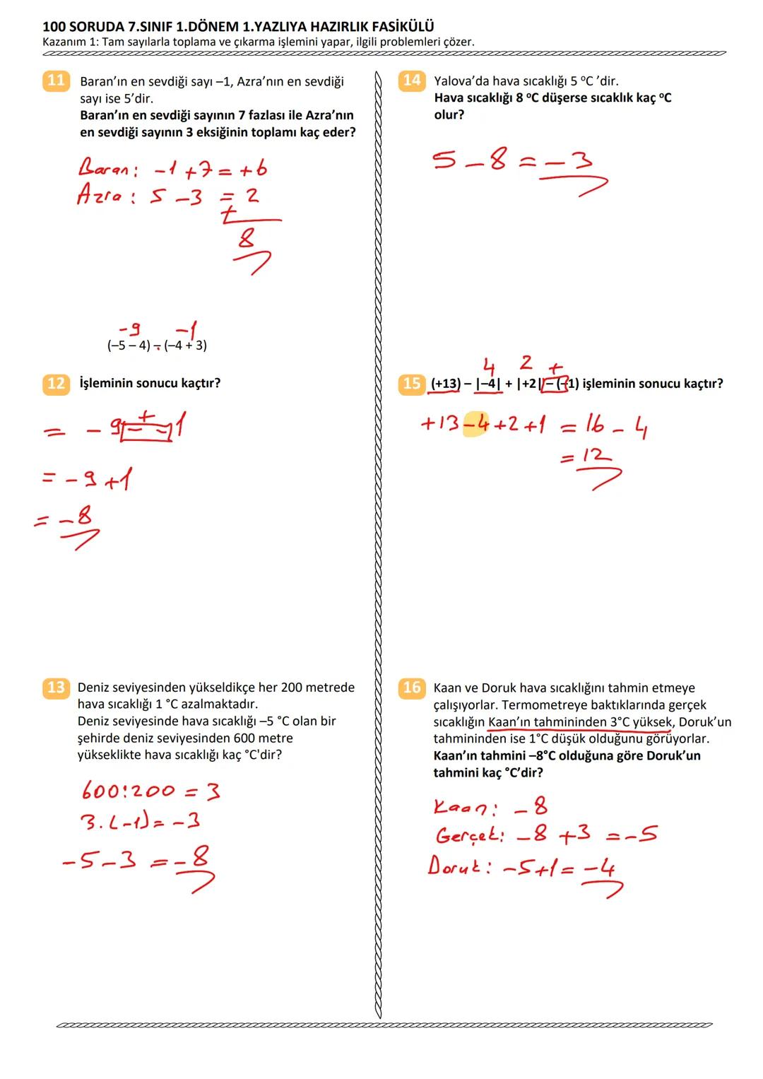 # 100 SORUDA
1.DÖNEM 1.YAZILIYA HAZIRLIK
## FASİKÜLÜ
### 2024 - 2025
#### 7. SINIF
* TAMAMI AÇIK UÇLU
* TAMAMI VİDEO ÇÖZÜMLÜ
* LG