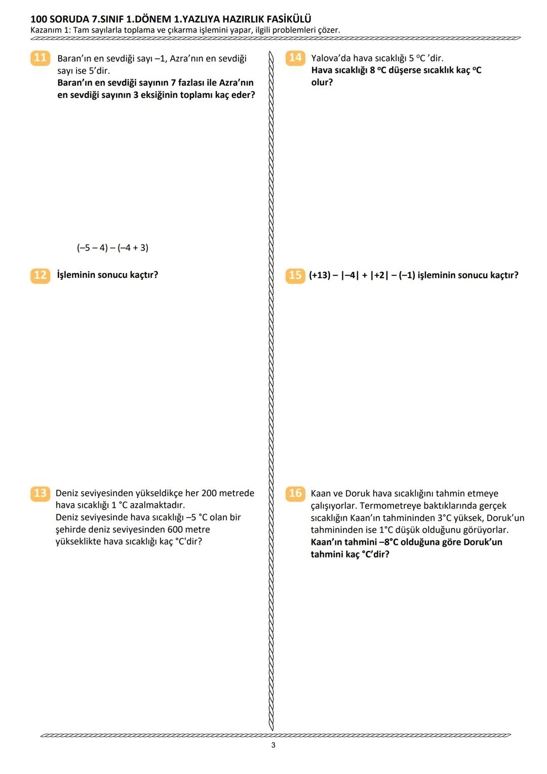 # 100 SORUDA
1.DÖNEM 1.YAZILIYA HAZIRLIK
## FASİKÜLÜ
### 2024 - 2025
#### 7. SINIF
* TAMAMI AÇIK UÇLU
* TAMAMI VİDEO ÇÖZÜMLÜ
* LG
