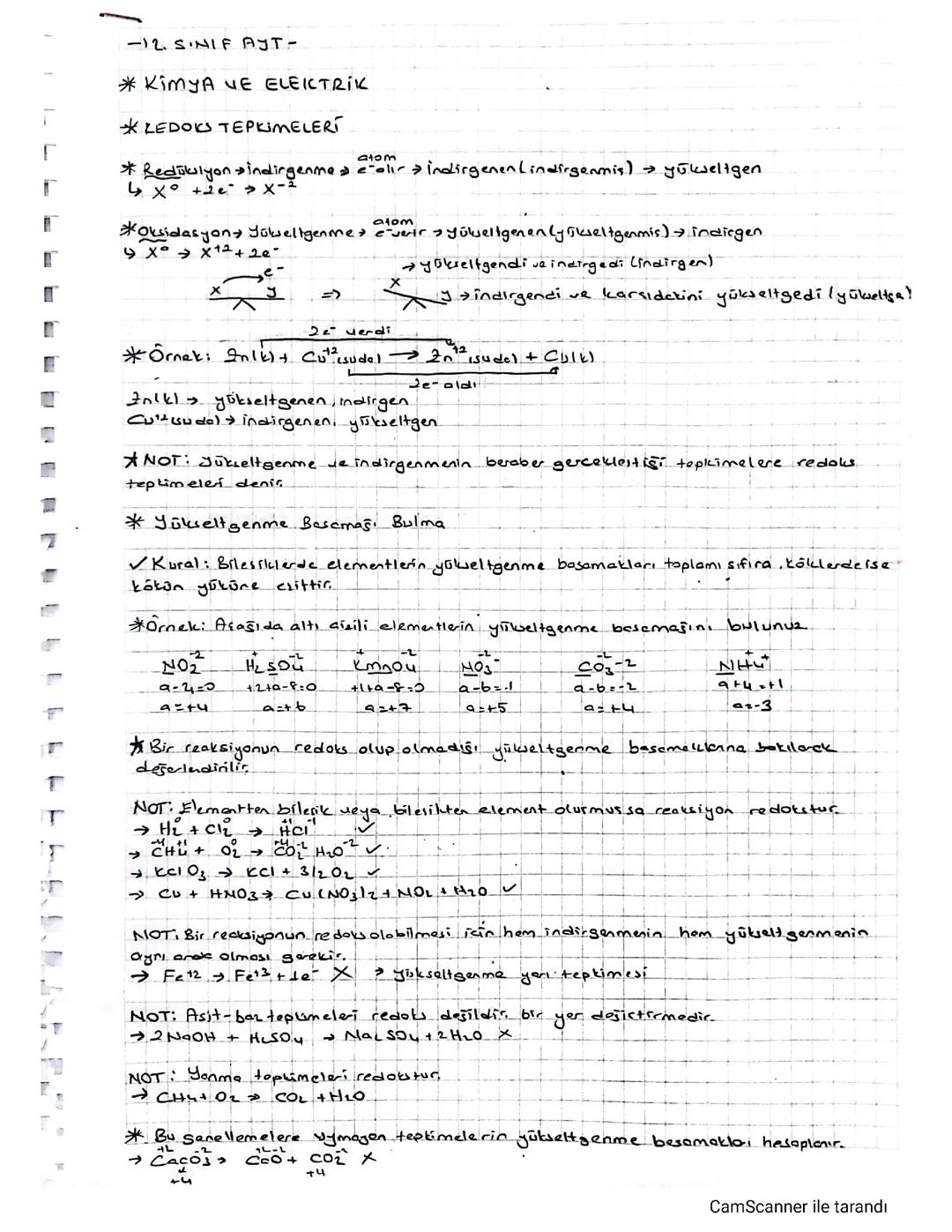 12.sınıf kimya 1.dönem 1. Yazılı hazırlığı