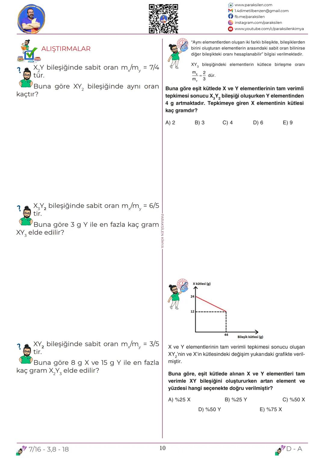 # TYT
## 07
# KİMYANIN
# TEMEL
# KANUNLARI
www.youtube.com/@paraksilen
www.paraksilen.com
@paraksilenkimya ?
Ağzı açık bir kapta bir mikta