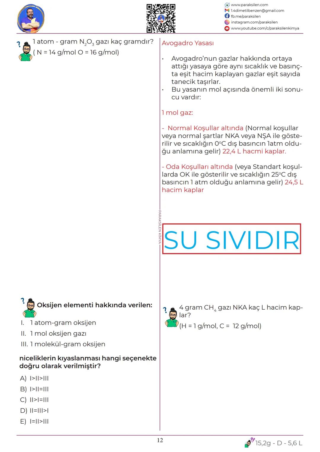 # TYT
## 08
# MOL
# KAVRAMI
www.youtube.com/@paraksilen
www.paraksilen.com
@paraksilenkimya # SON 5 YILIN ANALİZİ
KİMYANIN TEMEL KANUNLAR