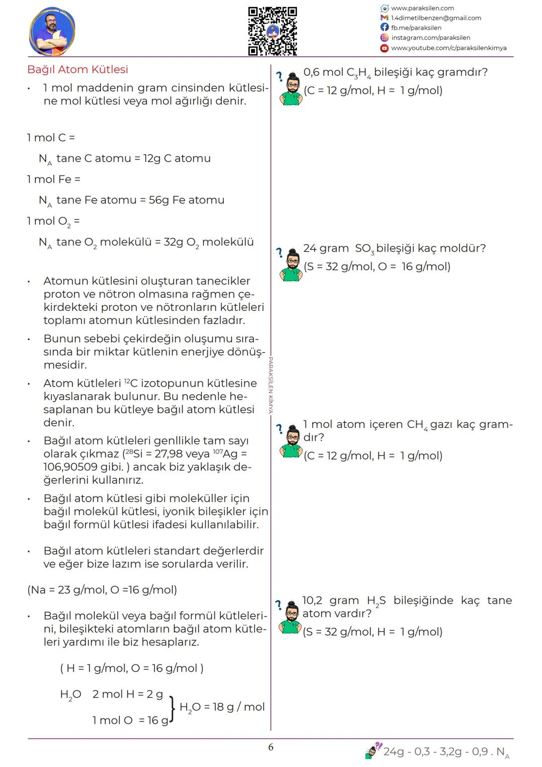 # TYT
## 08
# MOL
# KAVRAMI
www.youtube.com/@paraksilen
www.paraksilen.com
@paraksilenkimya # SON 5 YILIN ANALİZİ
KİMYANIN TEMEL KANUNLAR