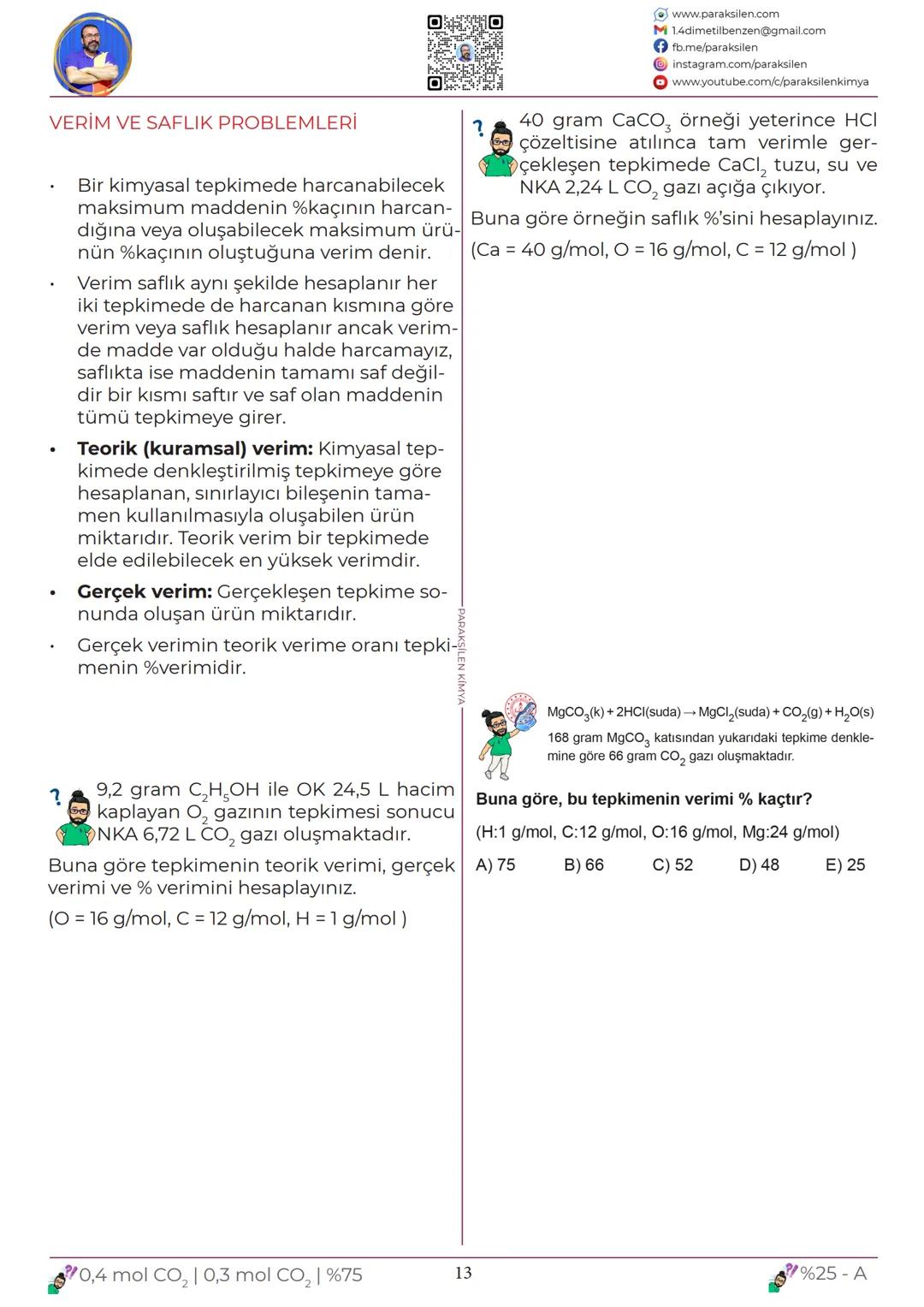 TYT
10
KİMYASAL
HESAPLAMALAR
www.youtube.com/@paraksilen
www.paraksilen.com
@paraksilenkimya 10. SINIF 1. ÜNİTE
10.1. KİMYANIN TEMEL KANUNLA