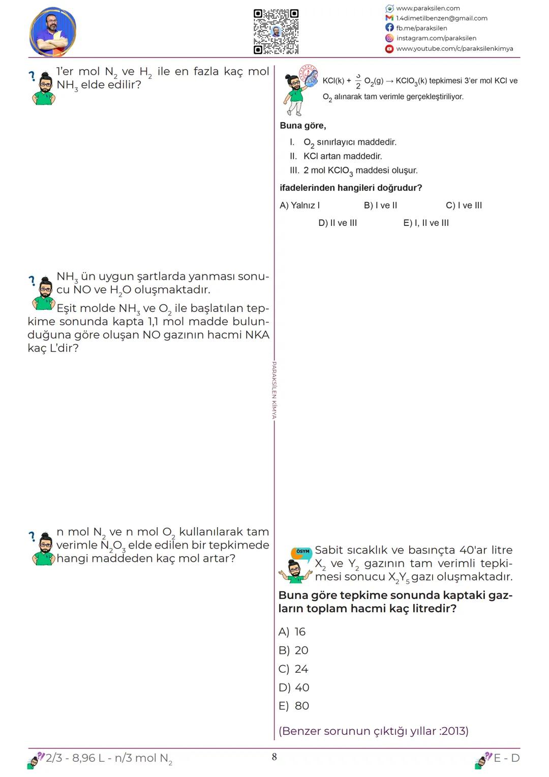 TYT
10
KİMYASAL
HESAPLAMALAR
www.youtube.com/@paraksilen
www.paraksilen.com
@paraksilenkimya 10. SINIF 1. ÜNİTE
10.1. KİMYANIN TEMEL KANUNLA