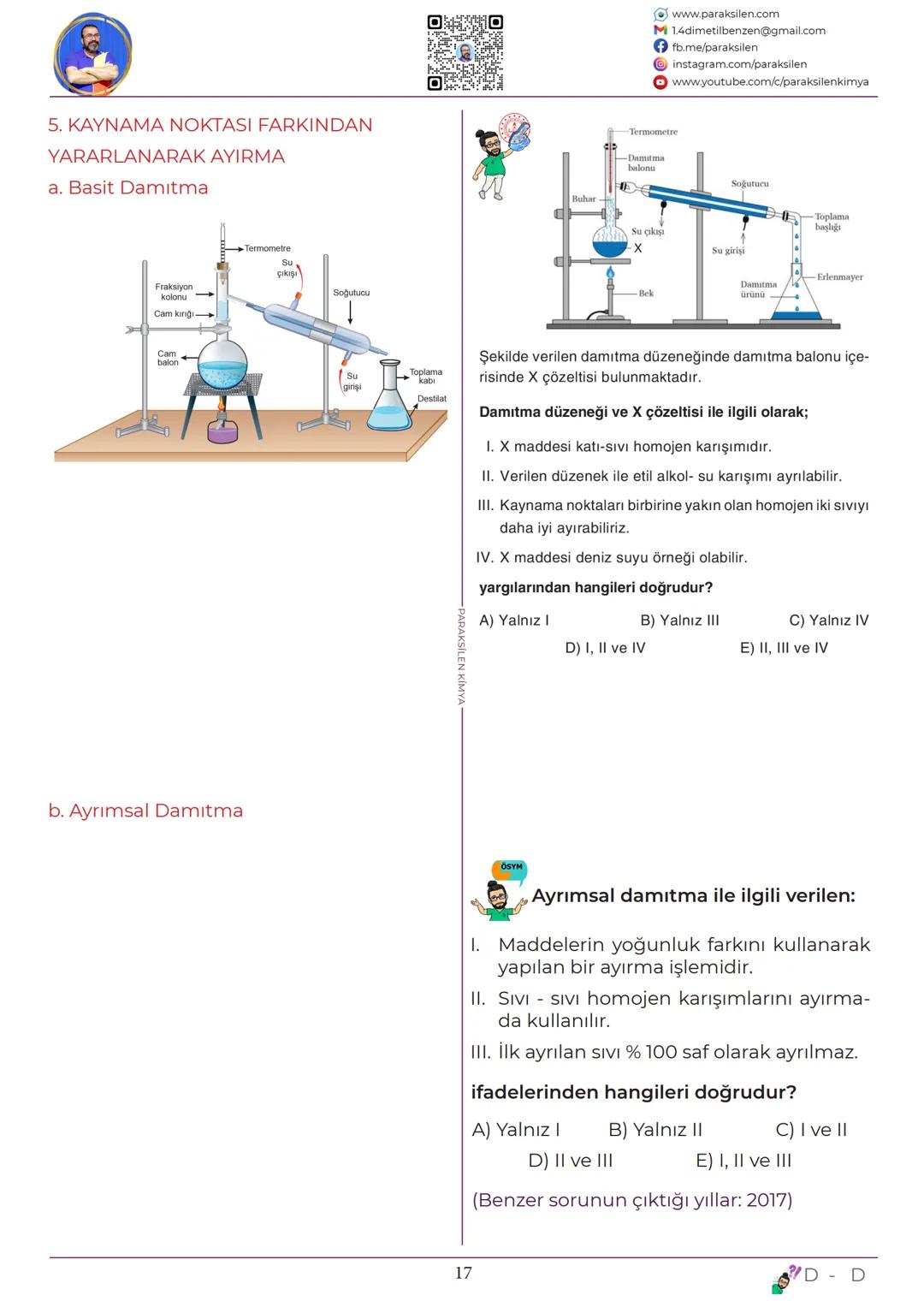 TYT
11
KARIŞIMLAR
www.youtube.com/@paraksilen
www.paraksilen.com
@paraksilenkimya www.paraksilen.com
M 1.4dimetilbenzen@gmail.com
fb.me/pa
