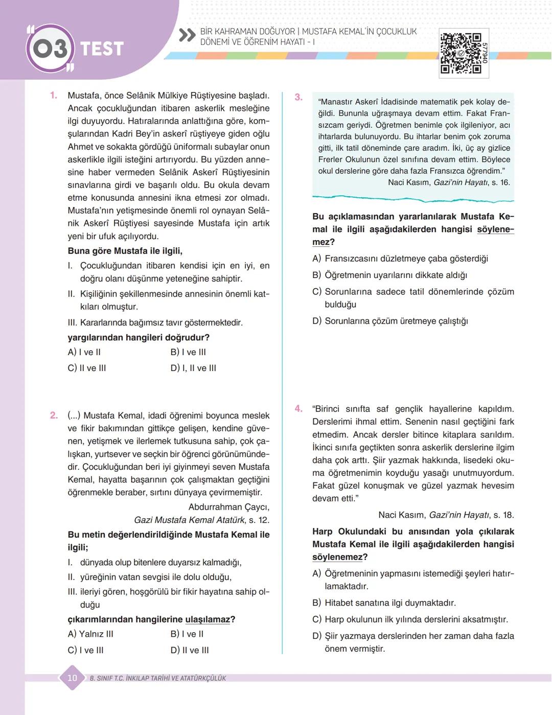 SORU
BANKASI
SINAVLARA HAZIRLIK / OKULA YARDIMCI
Kazanım
SINIF
8.
m Soru
Kazanım
Sorular
Yeni Nesit
Aailli ahtayo
Uyumlu
gerlendir
Sanal Opt