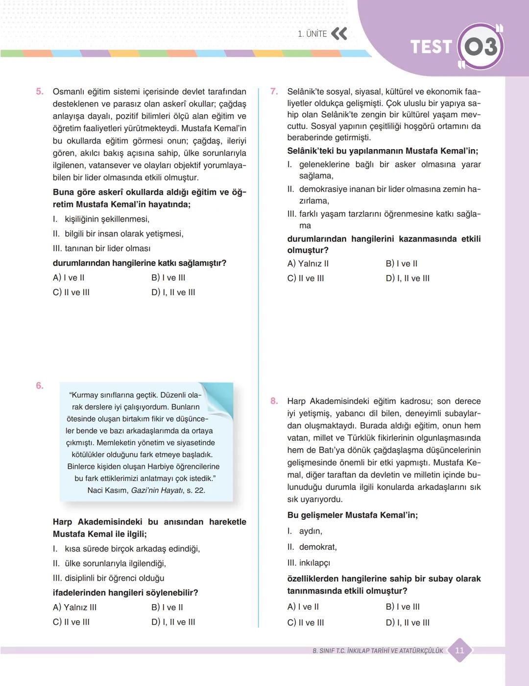 SORU
BANKASI
SINAVLARA HAZIRLIK / OKULA YARDIMCI
Kazanım
SINIF
8.
m Soru
Kazanım
Sorular
Yeni Nesit
Aailli ahtayo
Uyumlu
gerlendir
Sanal Opt