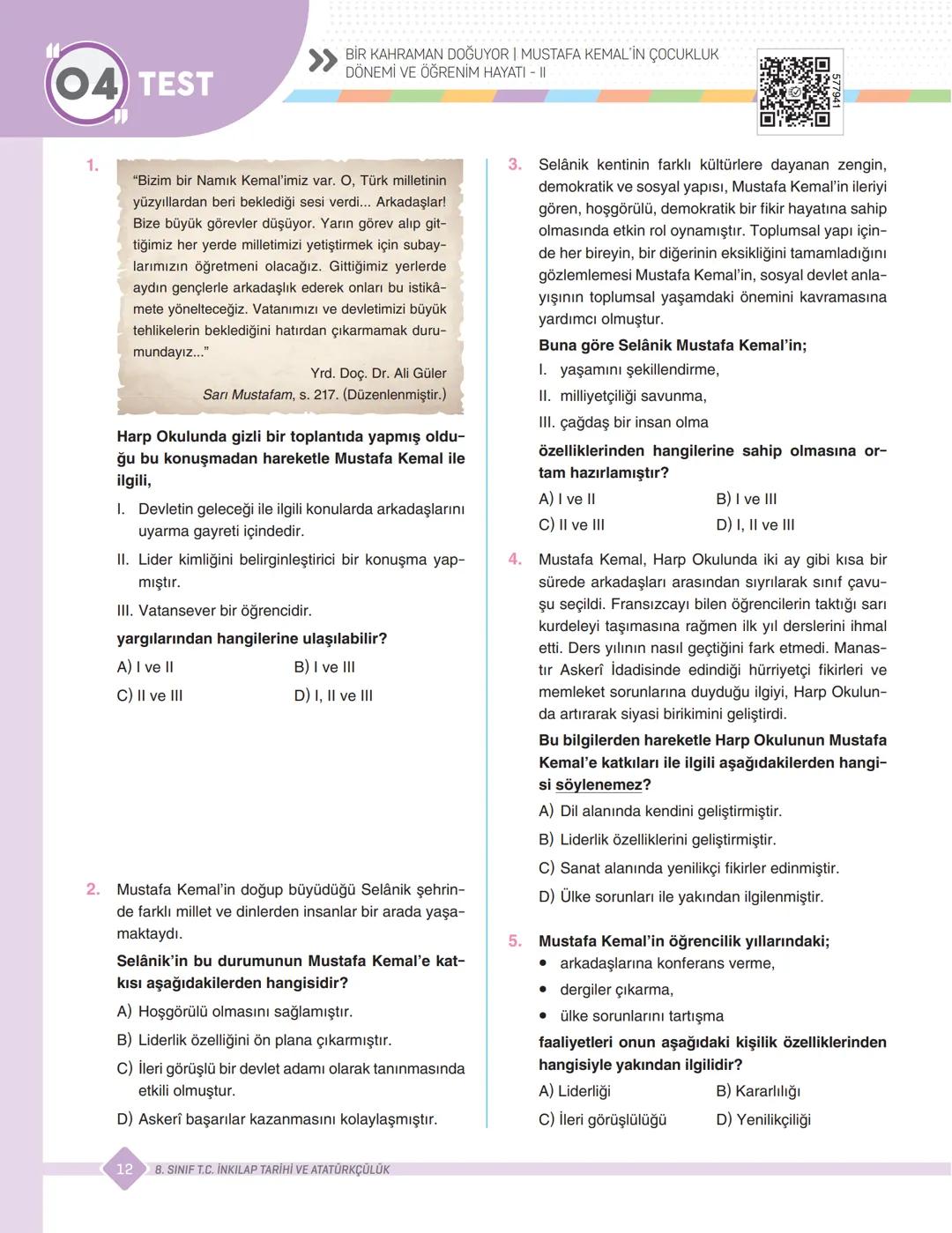 SORU
BANKASI
SINAVLARA HAZIRLIK / OKULA YARDIMCI
Kazanım
SINIF
8.
m Soru
Kazanım
Sorular
Yeni Nesit
Aailli ahtayo
Uyumlu
gerlendir
Sanal Opt