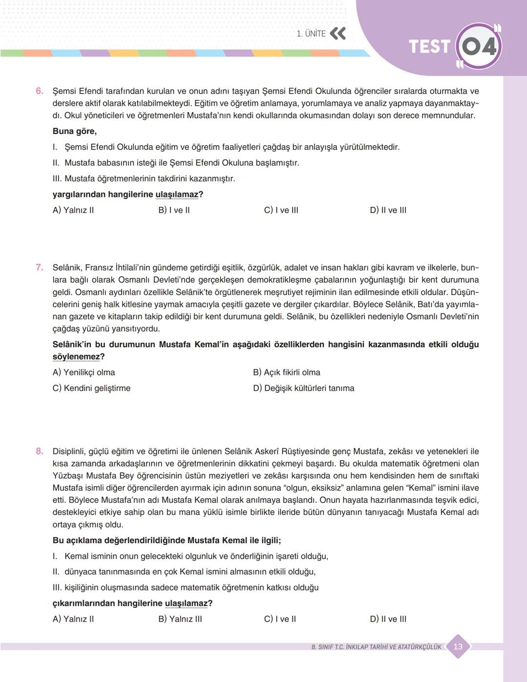 SORU
BANKASI
SINAVLARA HAZIRLIK / OKULA YARDIMCI
Kazanım
SINIF
8.
m Soru
Kazanım
Sorular
Yeni Nesit
Aailli ahtayo
Uyumlu
gerlendir
Sanal Opt