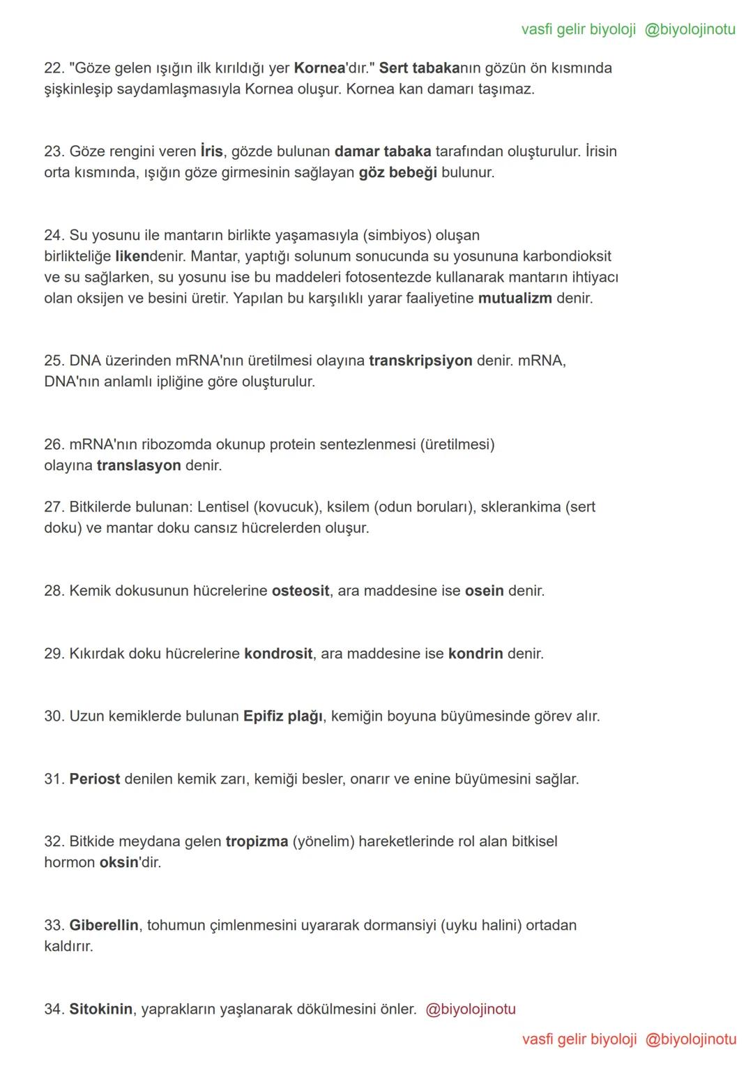 vasfi gelir biyoloji @biyolojinotu
100 Maddede YKS Biyoloji Tekrar - TYT AYT Biyoloji Kısa Notlar
Genel tekrar için 100 pratik Biyoloji no