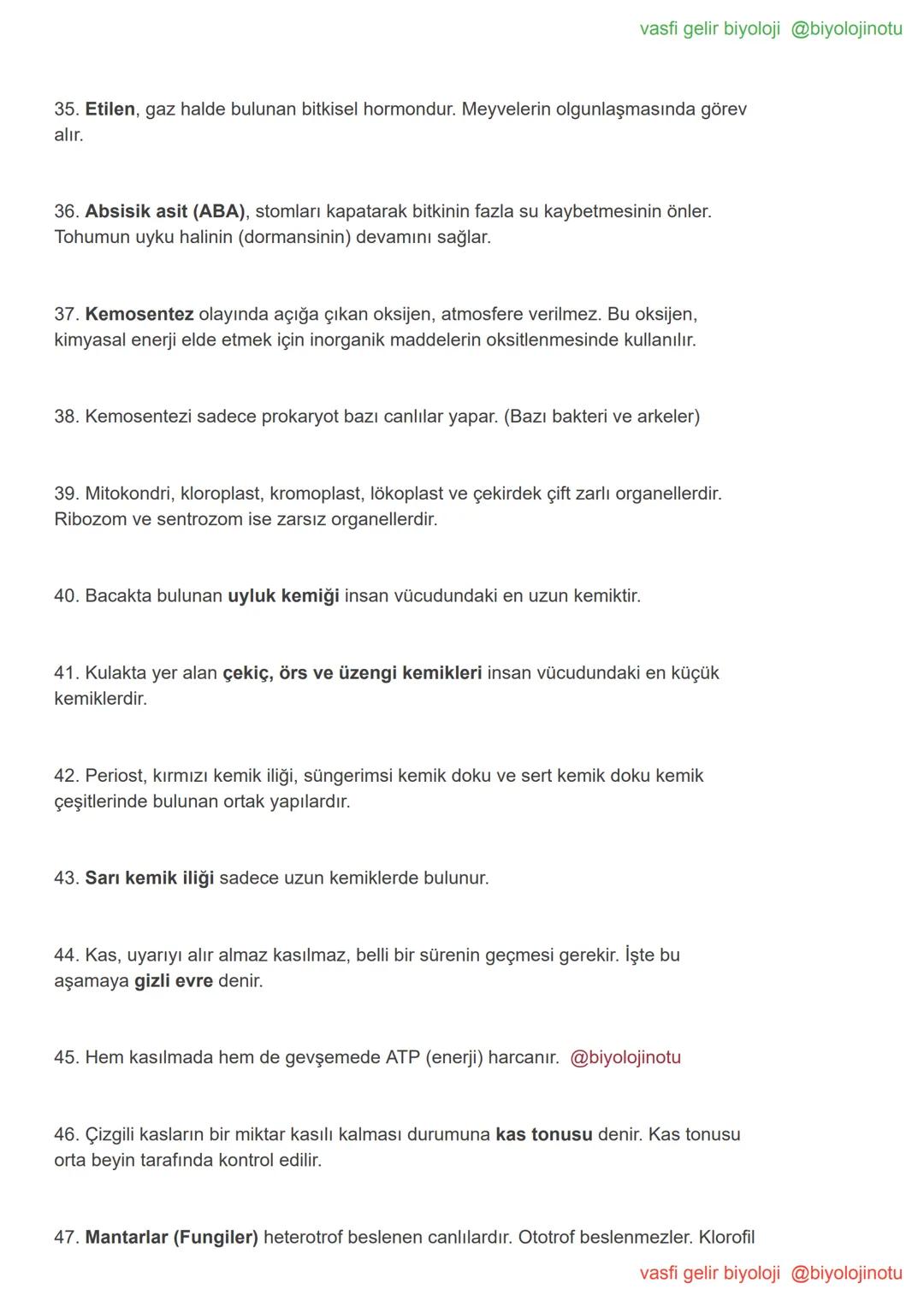vasfi gelir biyoloji @biyolojinotu
100 Maddede YKS Biyoloji Tekrar - TYT AYT Biyoloji Kısa Notlar
Genel tekrar için 100 pratik Biyoloji no