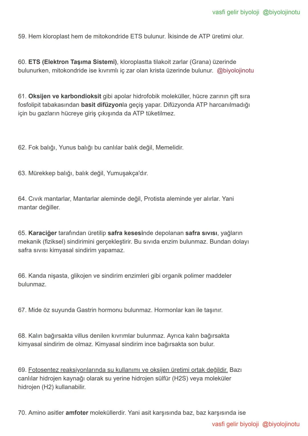 vasfi gelir biyoloji @biyolojinotu
100 Maddede YKS Biyoloji Tekrar - TYT AYT Biyoloji Kısa Notlar
Genel tekrar için 100 pratik Biyoloji no