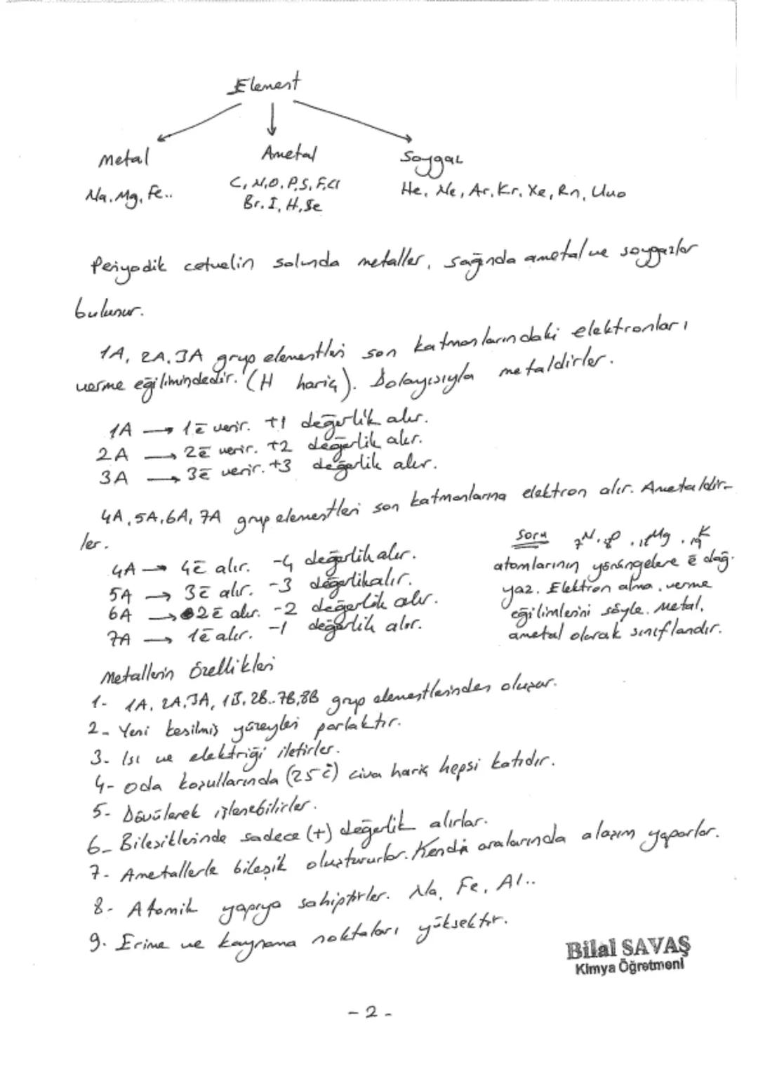 9.2. ATOM VE PERİYODİK SİSTEM
Anahtar kavramlar: absorbsiyon (soğurma), ametal, atom, atom modeli, atom yarıçapı, elektron ilgisi, elektron